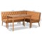Baxton Studio Riordan Mid-Century Modern Tan Faux Leather and Walnut Brown Finished Wood 3-Piece Dining Nook Set 186-11361-9305-Zoro - alternate 8